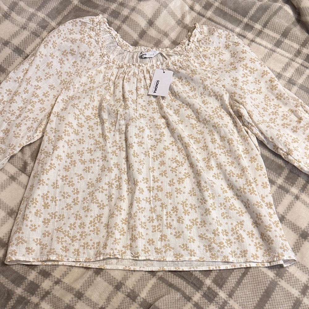 NWT Sonoma Floral Blouse (Size L)